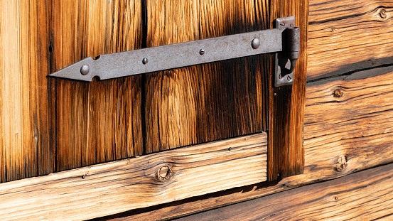 Closeup of a wooden door