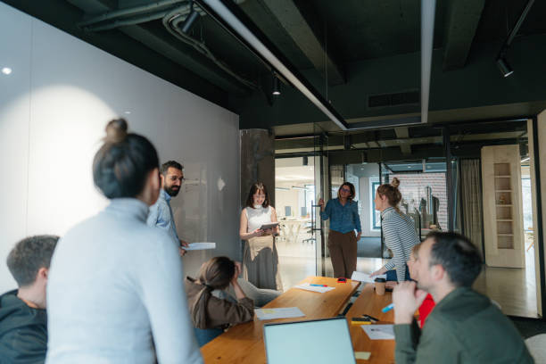 istock Coworkers having a meeting 1485131408