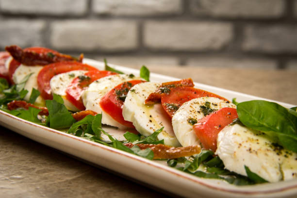 istock Typical Raki snack white cheese,tomato and arugula 1485132558