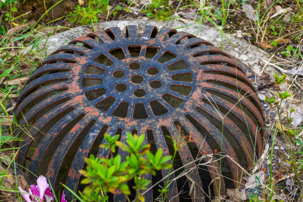 istock Underground facility vents hidden in the grass 1485138671