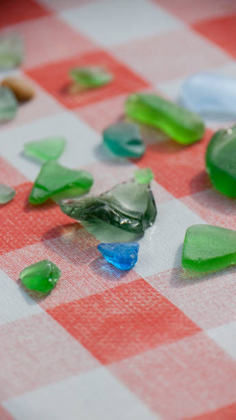istock Colored glass pieces in  a checker cloth 1485145649