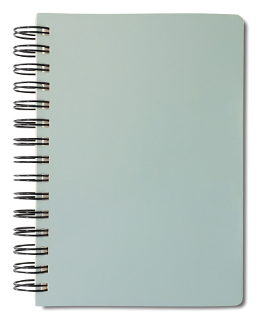 Light green notebook isolated on white background