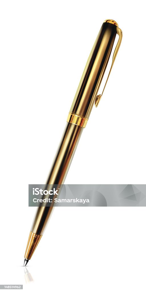 Penna d'oro - arte vettoriale royalty-free di Dorato - Colore descrittivo