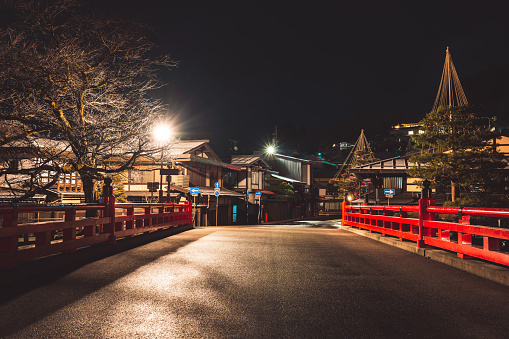 The old and authentic traditional Japanese village at Hida Takayama old town in Japan