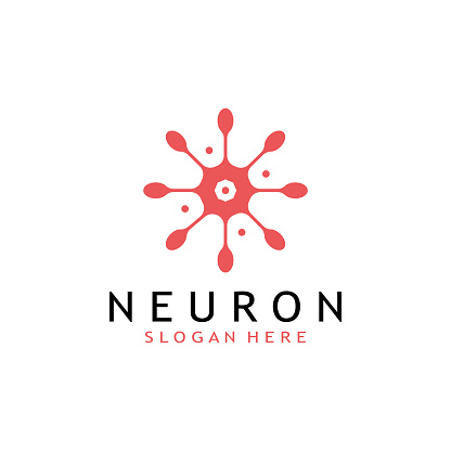 nerve cell logo or neuron logo with vector style