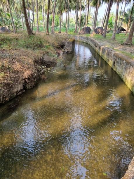 istock A canal with a small bridge in the background 1485158452