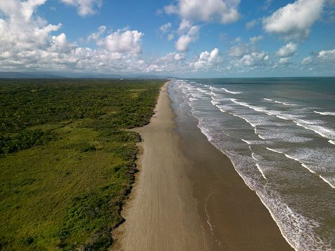 Peruíbe beach in the state of São Paulo on the southeast coast of Brazil