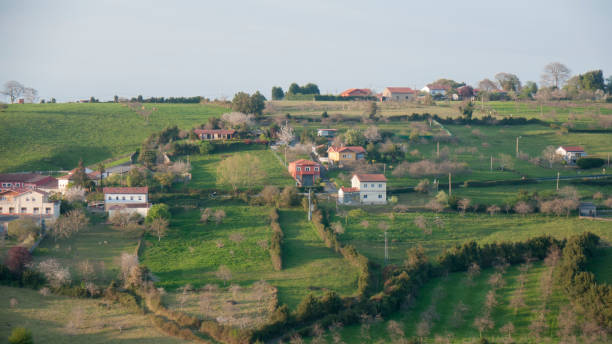 istock Rural houses in a green valley 1485163519