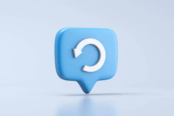 Photo of Speech bubble with circle arrow icon