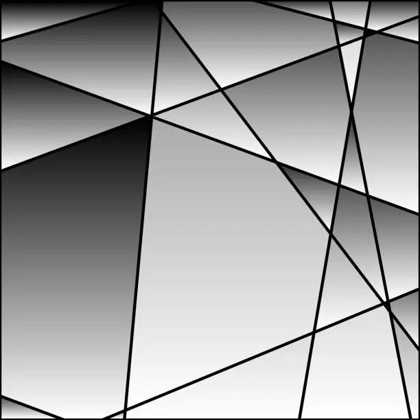 Vector illustration of Polygons, divided by lines, with margins