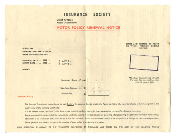 istock British motor insurance renewal notice, 1962-63 1485167564