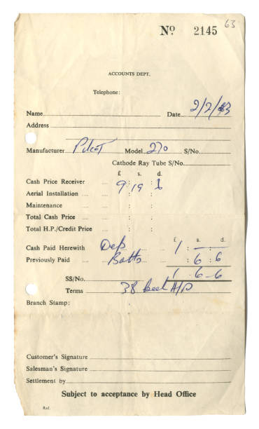 istock British receipt for a new television, 1963 1485167695