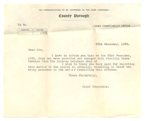 istock Letter of thanks from Chief Constable, 1955 1485168038