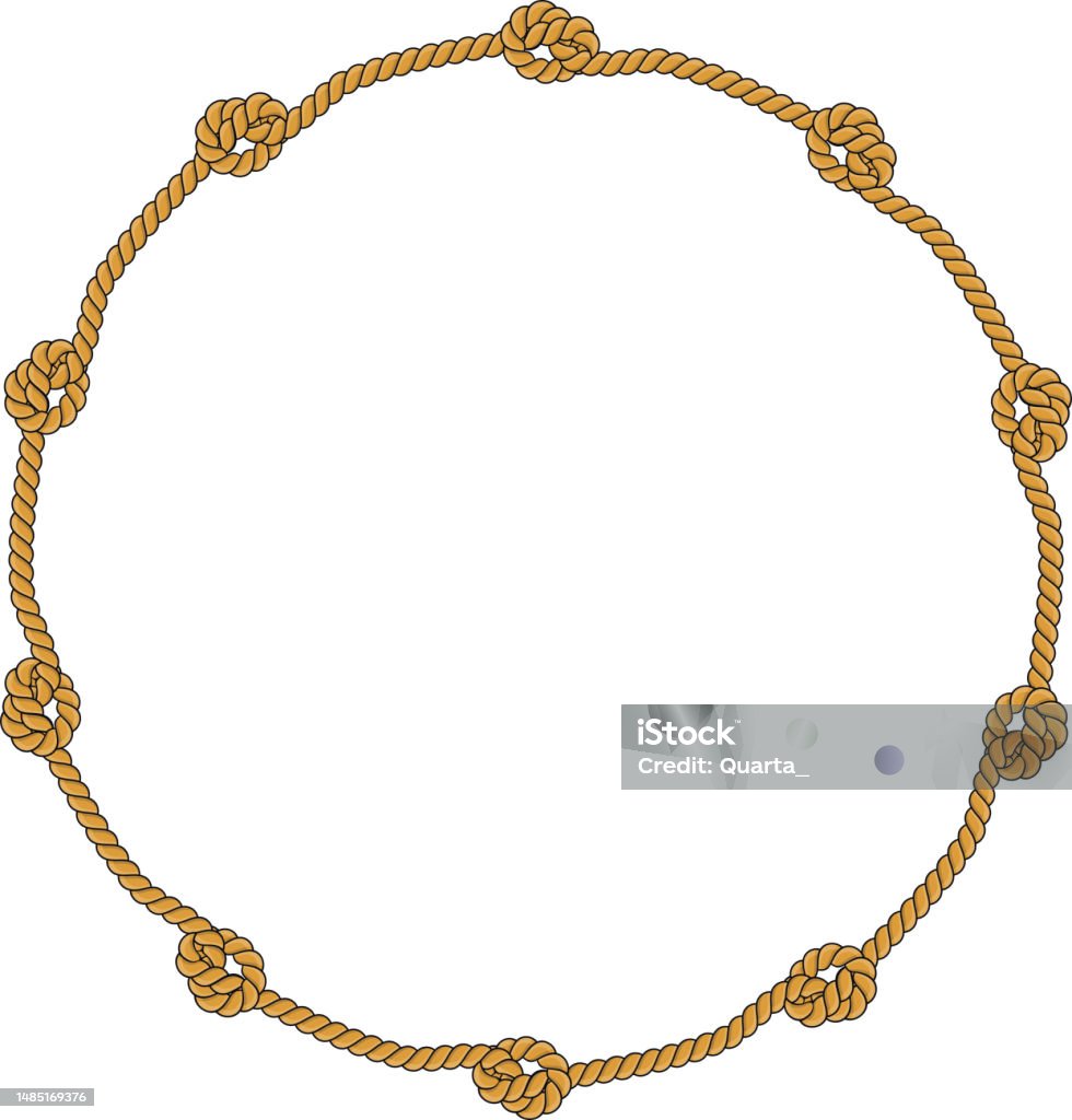 Then Rope Round Round Rope Frame Isolated On White Background Twisted Cord Stock ...