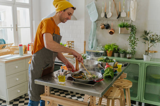 istock Young chef preparing a gourmet meal 1485173162