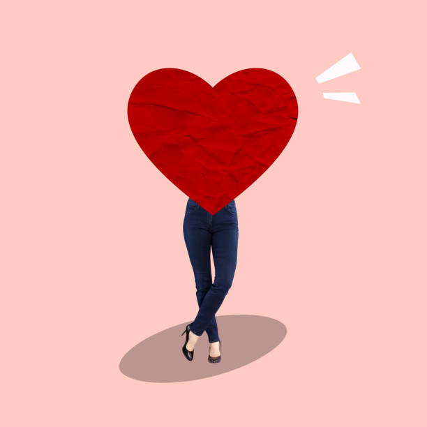 istock Creative art collage of legs dressed in jeans and heart. 1485173627
