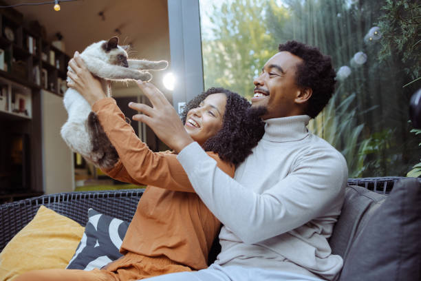 istock Happy couple with pet 1485179861