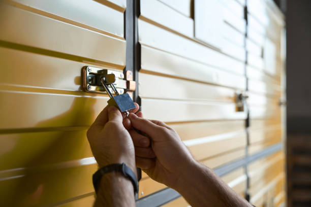 istock Close-up photo of man hands with a lock 1485187277