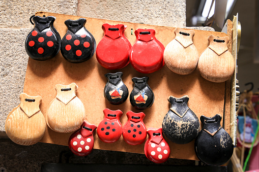 Castanets for sale in a souvenir shop in Toledo, Spain