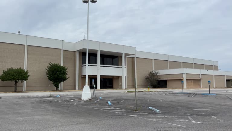 Bankrupt buildings at deserted mall