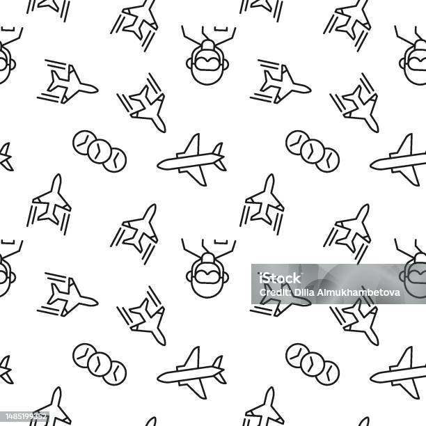 Flight Eight Pattern Pilot Aircraft Flight Schedule Seamless Pattern Stock Illustration ...