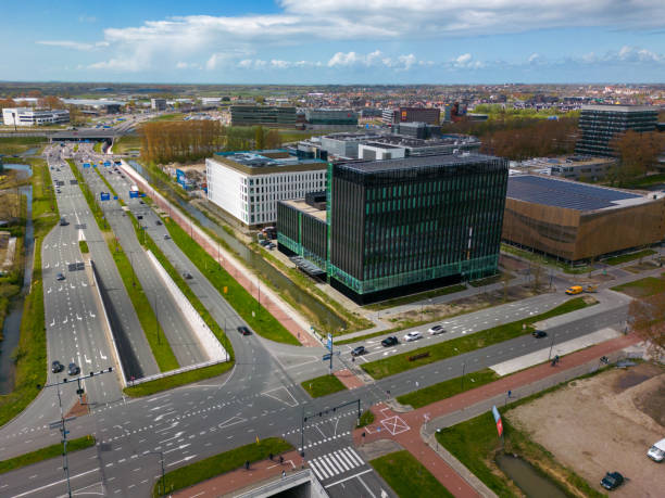 istock Office buildings Leiden by drone 1485199567