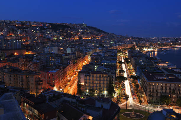 istock Night view of Naples from the hillside 1485199654