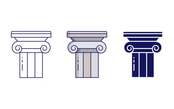 Vector illustration of Ionic Capital vector icon