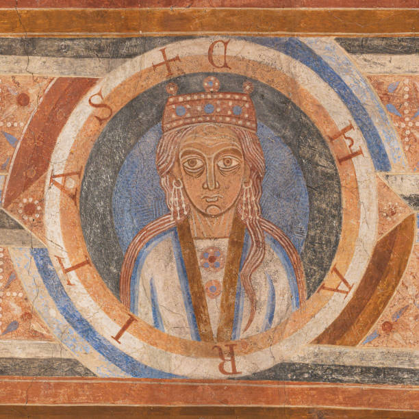 starożytny fresk łacińskiej cnoty charitas - caritas zdjęcia i obrazy z banku zdjęć