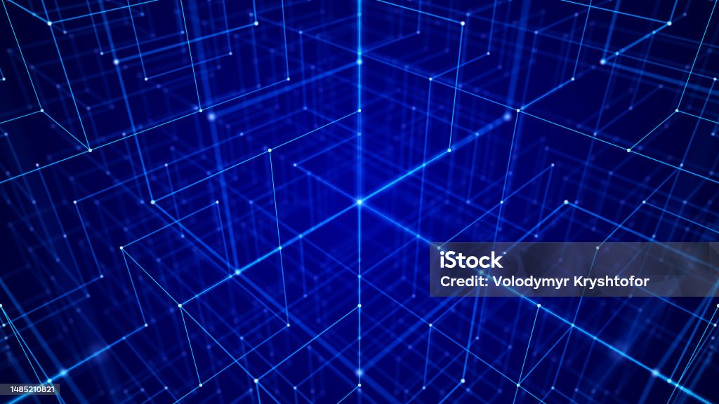Grid Background Blockchain Blockchain Network Of Connected Dots And Lines Big Data Abstract ...