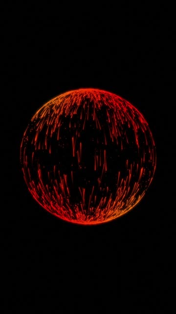Glowing fire orb, Energy or plasma ball, Red sphere particle animation