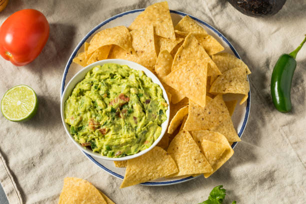 istock Homemade Avocado Guacamole and Tortilla Chips 1485237803