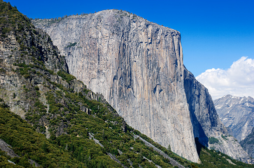 Springtime view of Yosemite's El Capitan as seen from Inspiration Point.\n\nTaken in Yosemite National Park, California, USA