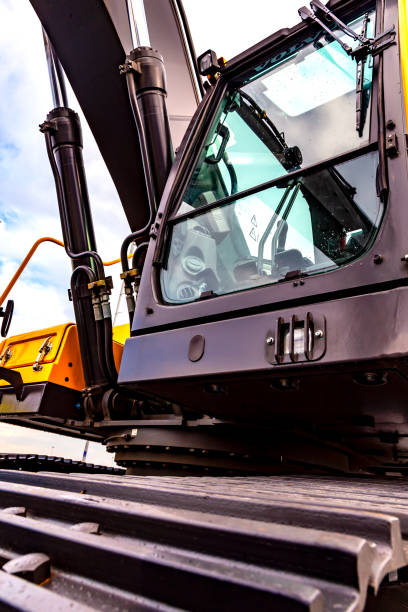 istock New crawler excavator, close-up, background, industry, special machinery 1485243632