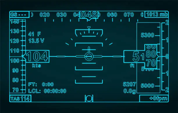 Vector illustration of EFIS mini blueprint