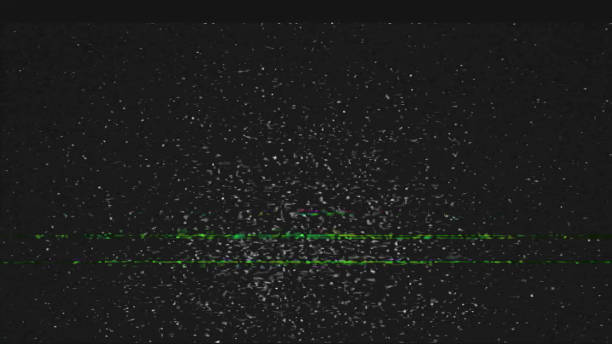 Grain texture analog glitch vhs artifacts dark Grain texture analog glitch. Old TV static noise. Black white VHS distortion green line signal interference artifacts on dark abstract illustration background. crt computer screen stock pictures, royalty-free photos & images