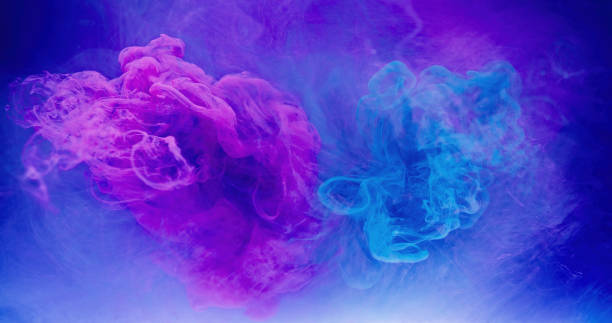 istock Color splash paint water ink drop pink blue cloud 1485247776