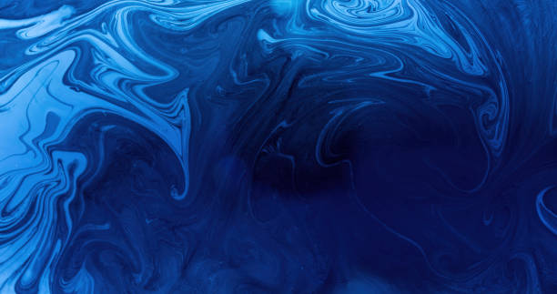 istock Ink water fluid mix marble texture blue oil paint 1485247777