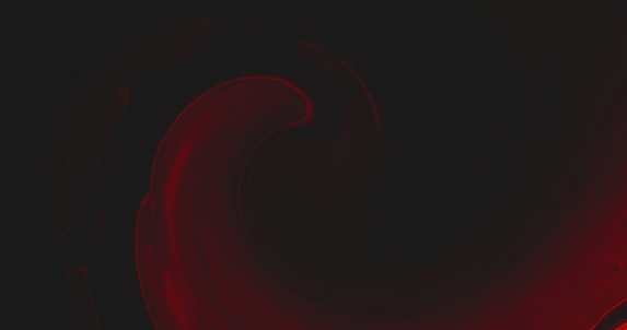 Neon wave. Blur glow. Night swirl. Defocused red color light curve shape whirl flow on dark black art abstract background with copy space.