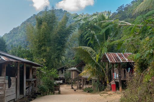 Huai Hillside Village, a Rural Northern Thailand near Myanmar Border