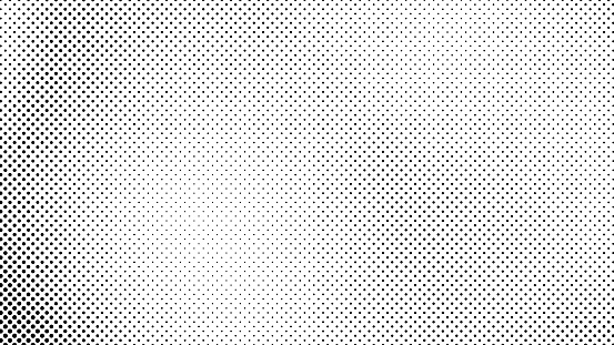 Grunge halftone background with dots. Black and white pop art pattern in comic style. Monochrome dot texture. Vector illustration