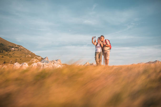 istock Cool Senior Couple On A Trekking Day 1485251481