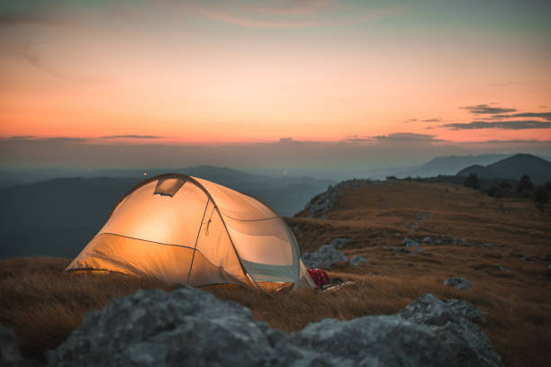 istock Adventurous People Camping In The Mountains 1485251511