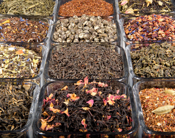 istock Assortment of loose leaf tea. 1485255651