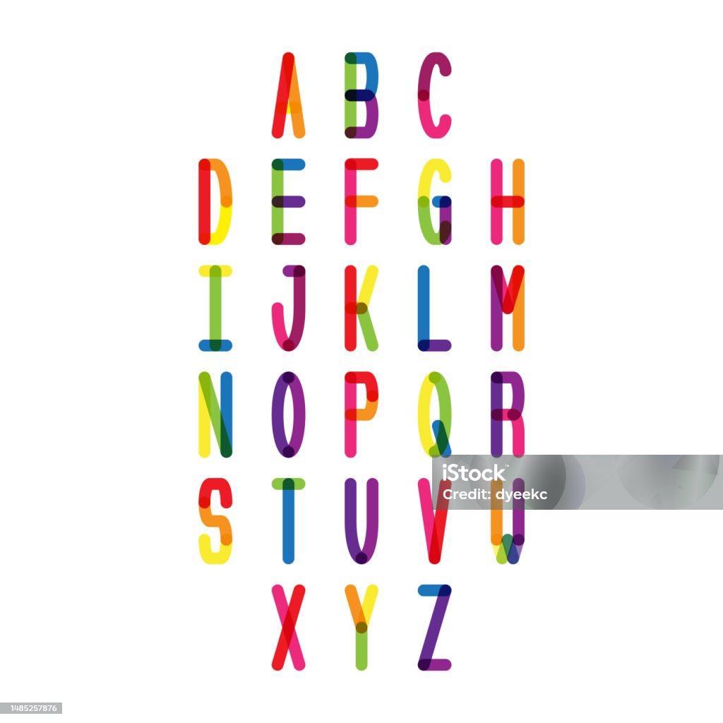 Colorful Font And Alphabet Vector Alphabet Letters Stock Illustration