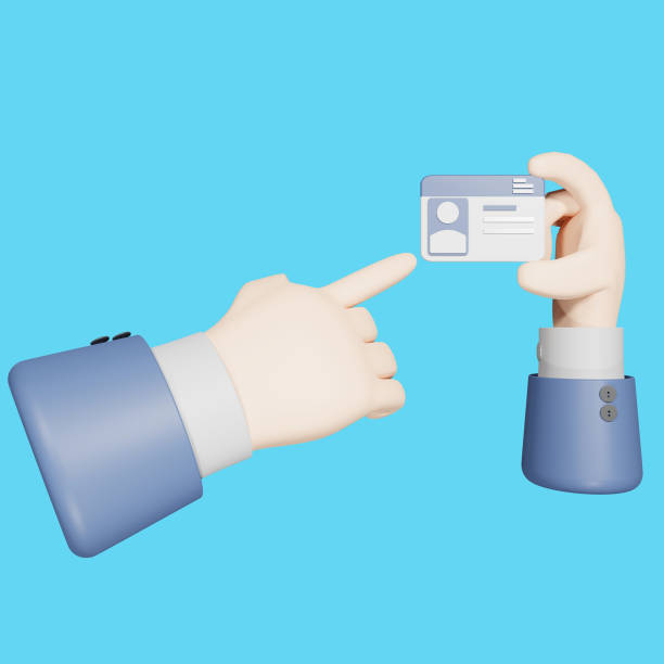 istock 3d ID card pointing hand icon illustration 1485269560
