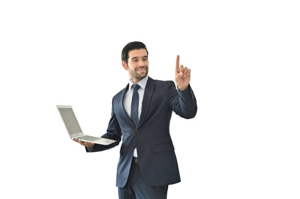 istock a businessman using a laptop while woking late at the office 1485275343