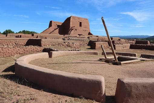 The old mission ruins at the Pecos National Historic Park in New Mexico