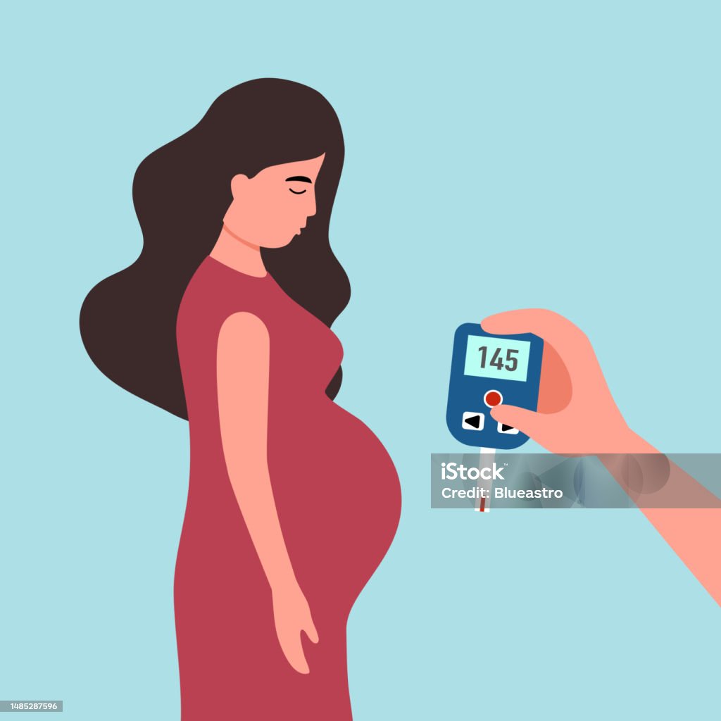 Gestational Diabetes Concept Vector Illustration Sad Pregnant Woman gestational-diabetes-concept-vector-illustration-sad-pregnant-woman