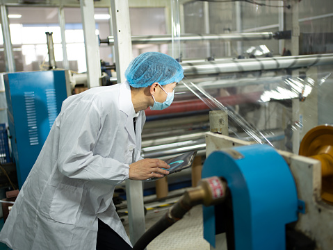 Production line inspected by factory technicians
